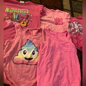 Lot of 5 size medium 7/8 shirts. 3 are short sleeve and 2 are tank tops.